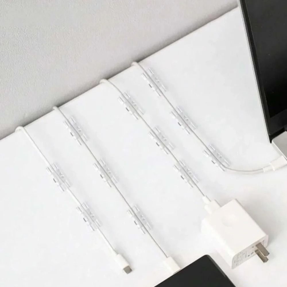💎FREE💎 4 Pack Clear Adhesive Cable Management Clip Office Organizer Organization